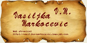 Vasiljka Markočević vizit kartica